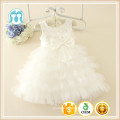 grânulos appliqued vestido de cor branca com muitas camadas meninas do bebê meninas uma peça de vestuário de moda on-venda